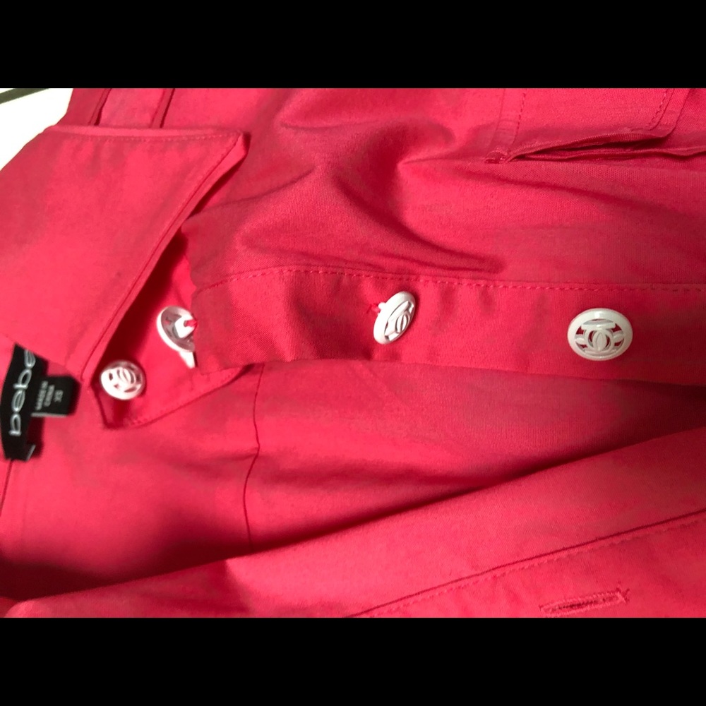 Bebe Button Down Cuffed Short Sleeve - image 4